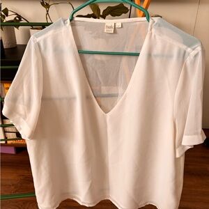 Simons Cream V-Neck Blouse